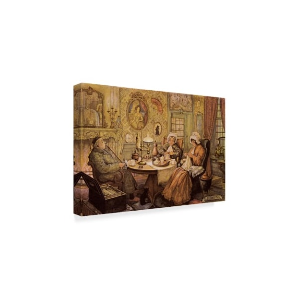Anton Pieck 'Sitting At The Table' Canvas Art,12x19